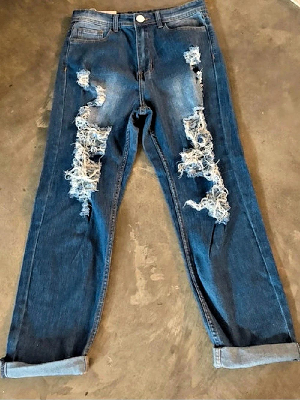 T&Y Fashion Distressed Skinny Jeans in Blue Size 7/8 women’s